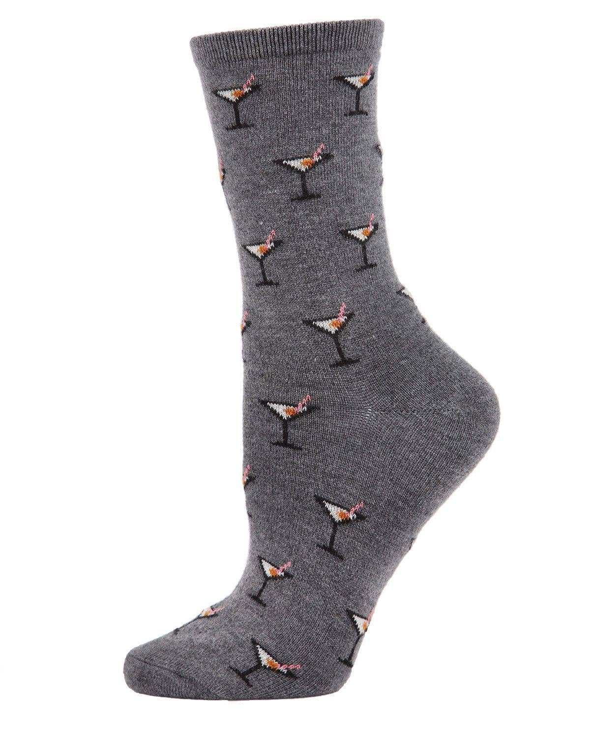 Martini Drink Cashmere Blend Crew Socks Infinity Classics International Inc.