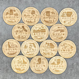 Simsbury, Connecticut Round Wood Magnet Giftable Memories