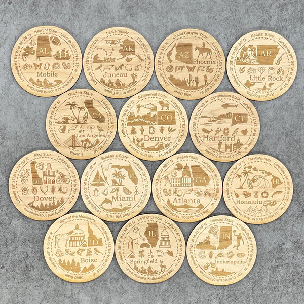 Simsbury, Connecticut Round Wood Magnet Giftable Memories