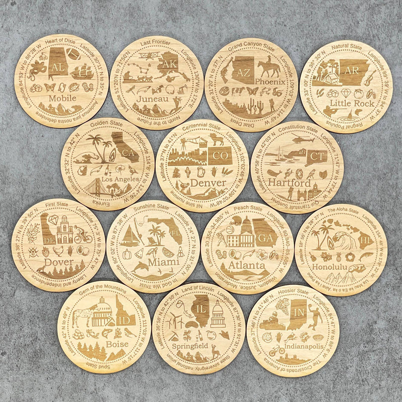 Simsbury, Connecticut Round Wood Magnet Giftable Memories