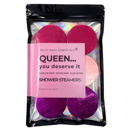 Relax Away Essentials - Queen - Shower Steamers 6 Pack - Made in USA - Spa Tablets