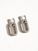 Womens 8K Non-Tarnish Double Chain Hoop Earring