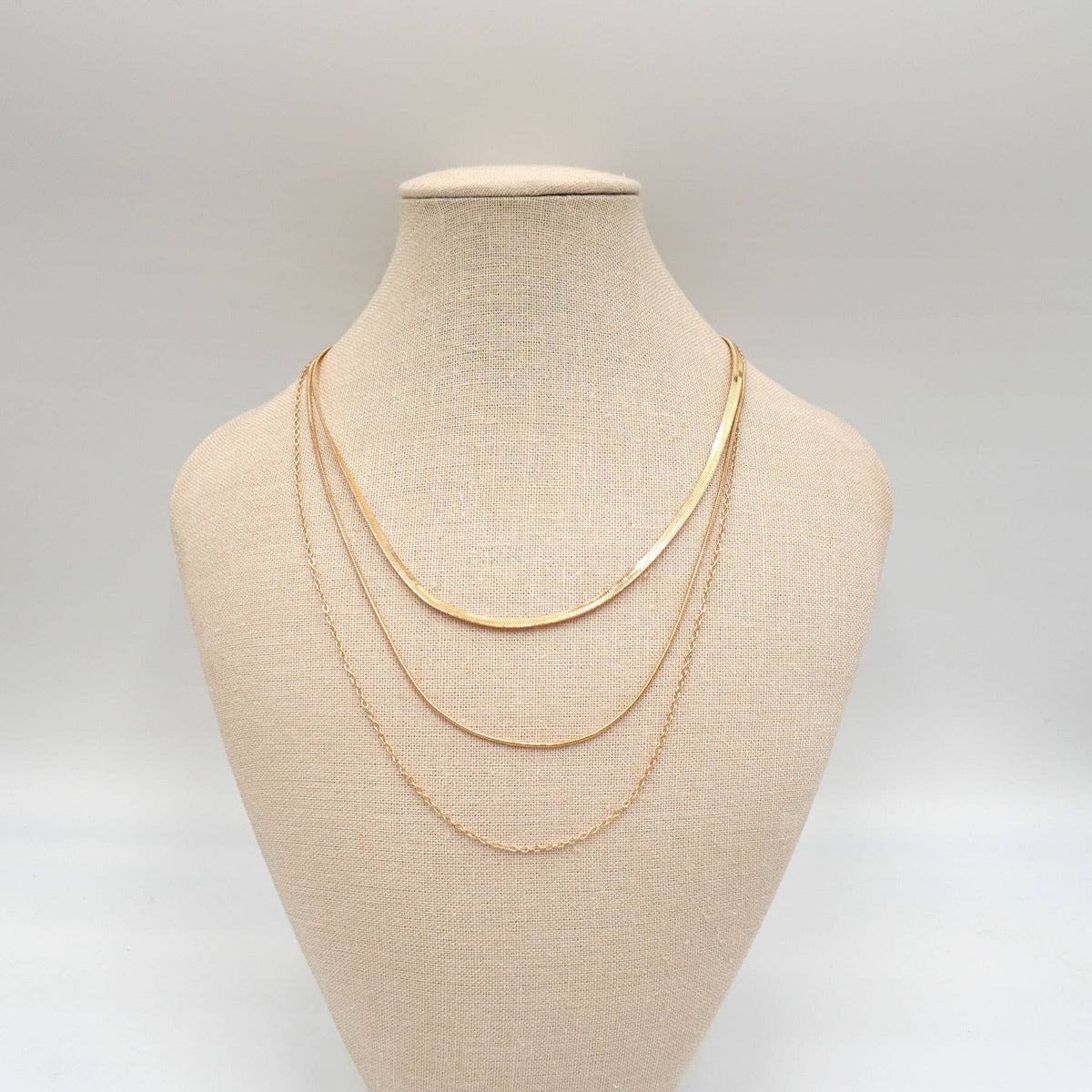 Gold-Tone Triple-Layer Chain Necklace, photo 3 of 3