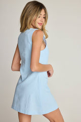 Sunday Ritual - Dahlia Linen Dress - Blue Sunday Ritual