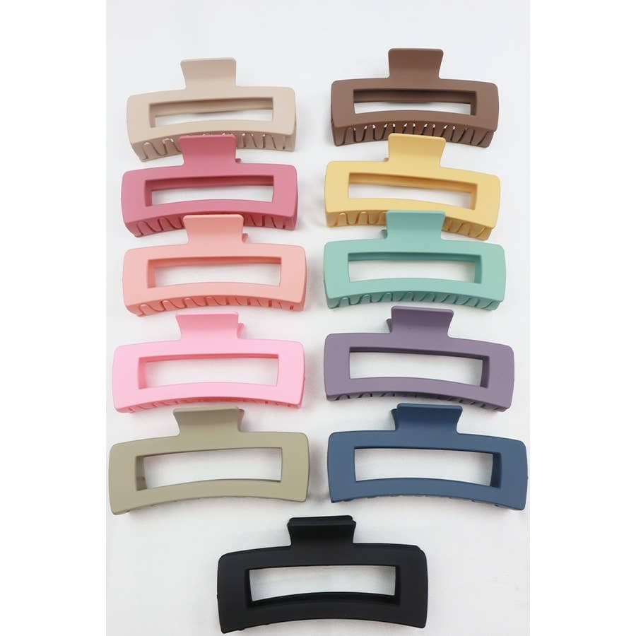 Matte Jumbo Cut Out Rectangle Hair Claw Love and Repeat