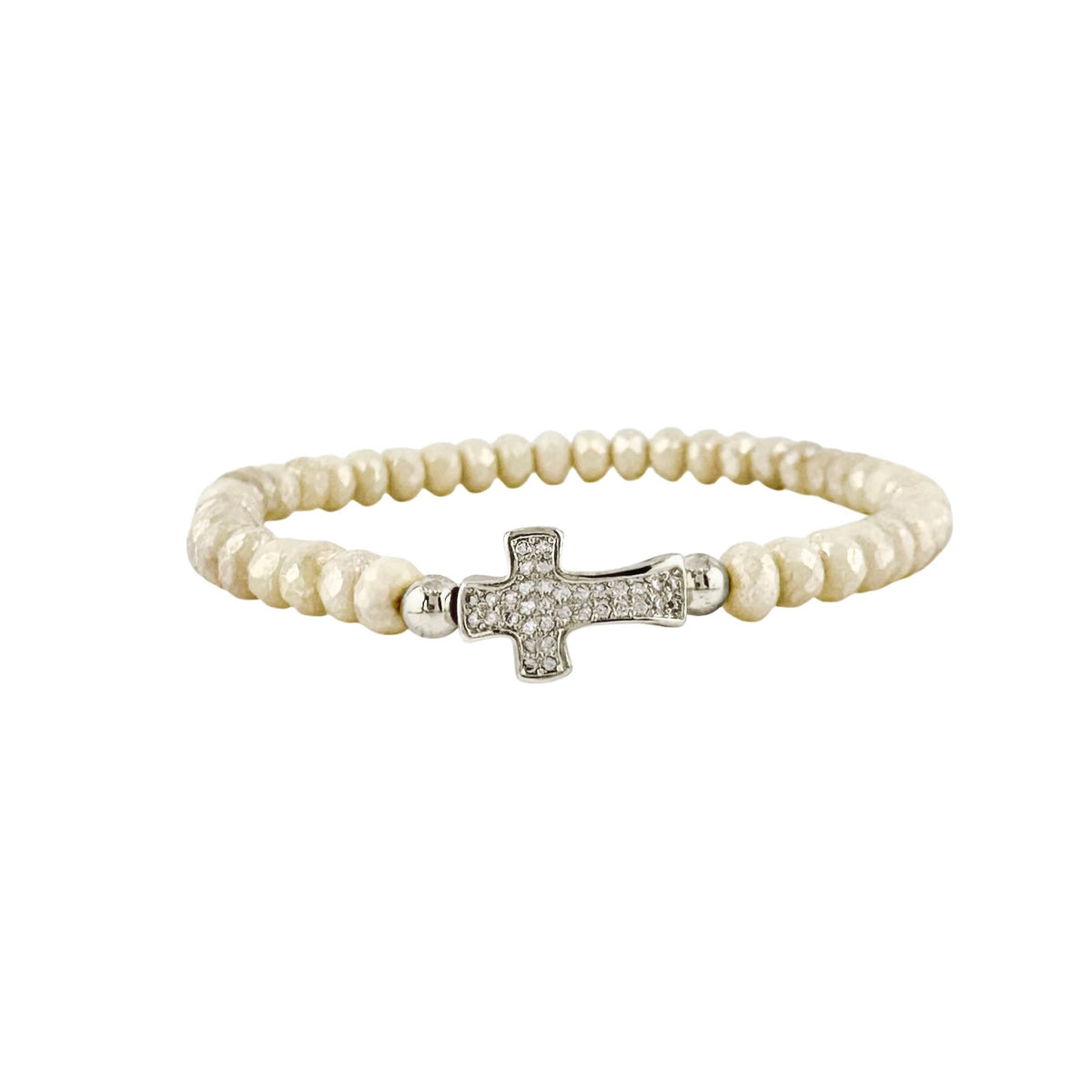 Love, Lisa - Christine's Sparkling Cross Beaded 4mm Bracelet Love, Lisa