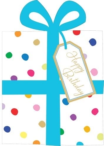 Birthday Present Foil Card Caspari