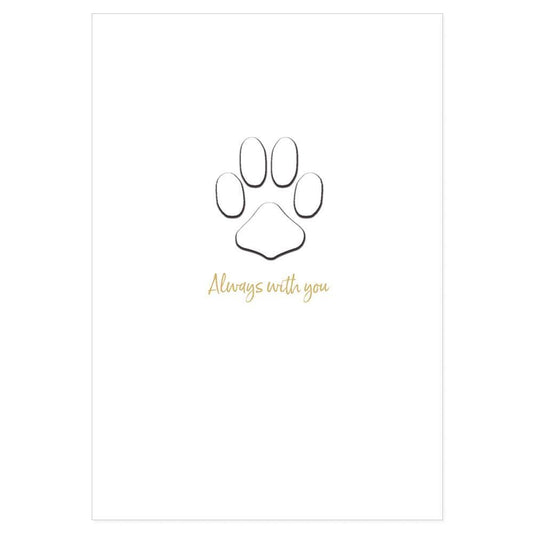 Paw Print Foil Pet Sympathy Card Caspari