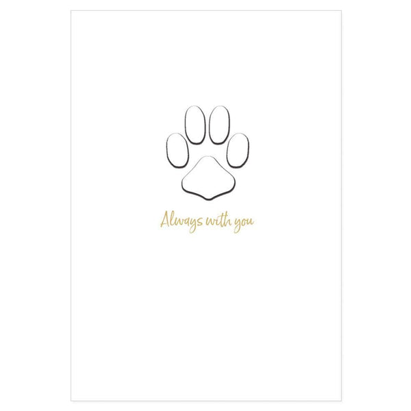 Paw Print Foil Pet Sympathy Card Caspari