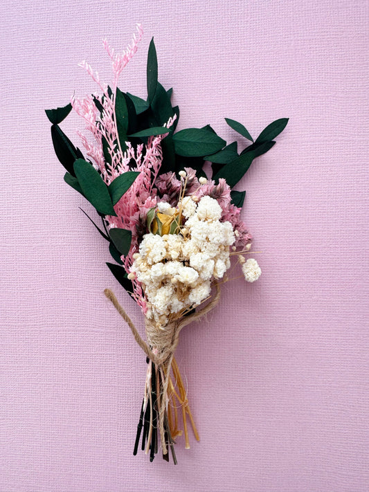 Mini Dried Floral Arrangement in Ceramic Vessel