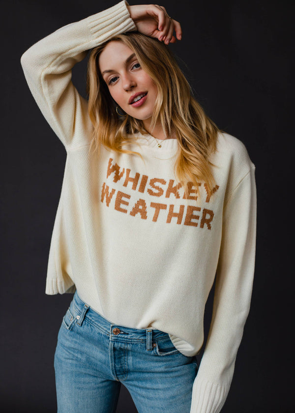 Womens Ivory Whiskey Weather Sweater Panache Apparel Co.