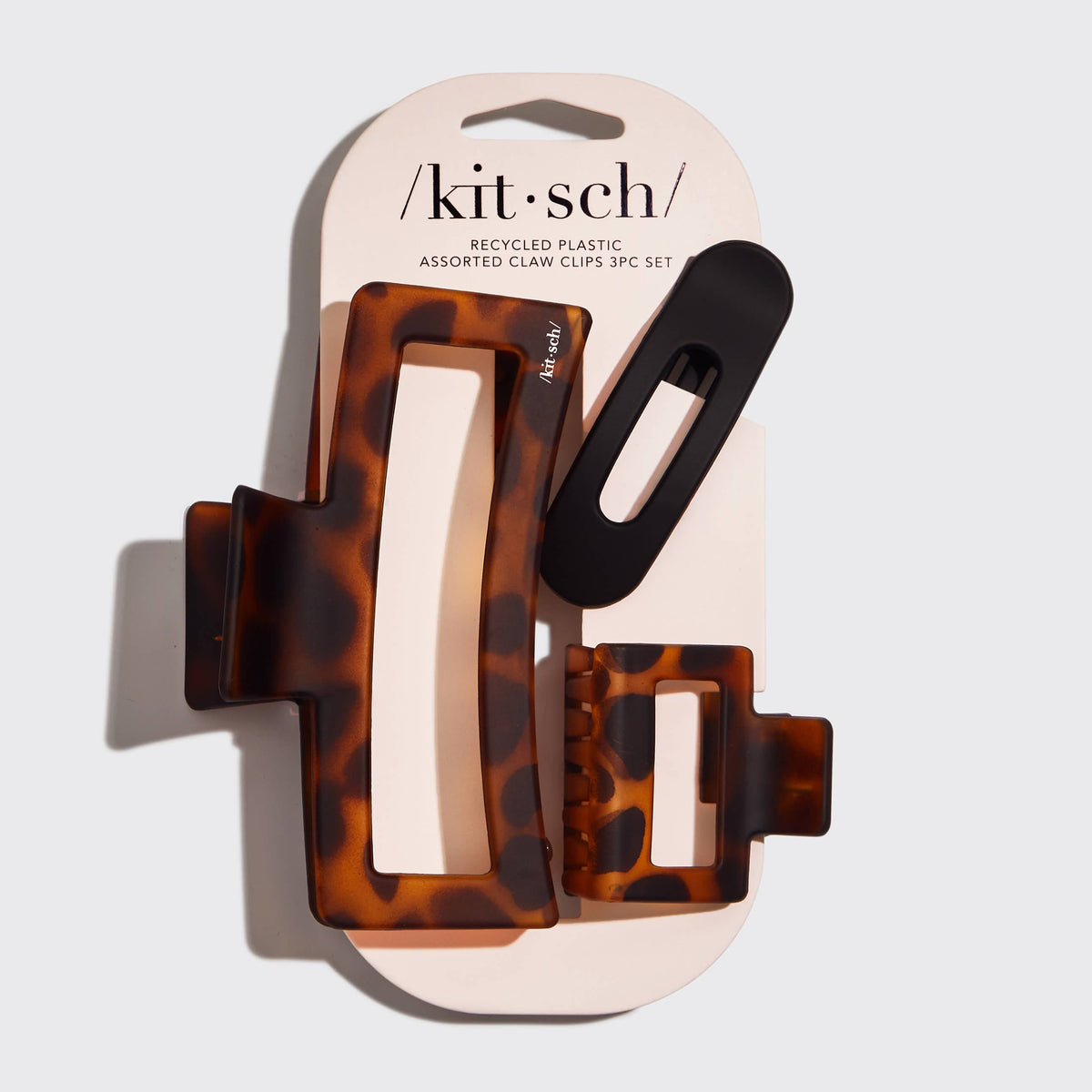 KITSCH - Recycled Plastic Assorted Claw Clips- Rectangle Open Shape KITSCH