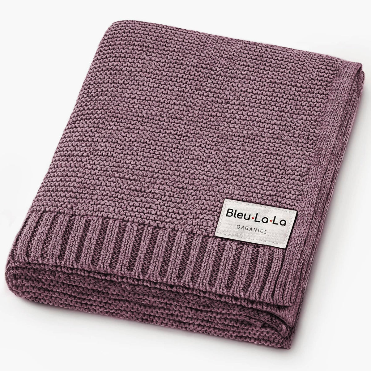 Bleu La La - Heritage Knit 100% Organic Cotton Swaddle Baby Blanket Bleu La La