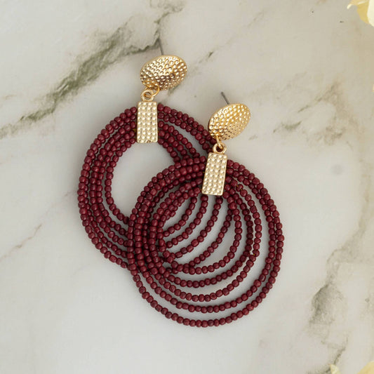 Elsie & Zoey - Marise Hoop Seed Bead Nickel-Free Drop Earrings Elsie & Zoey