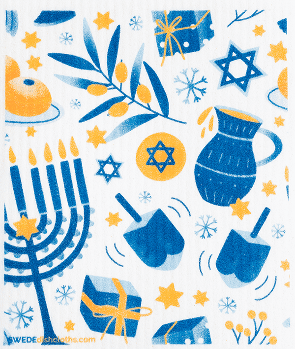 SWEDEdishcloths - Swedish Dishcloth Hannukah Collage SWEDEdishcloths