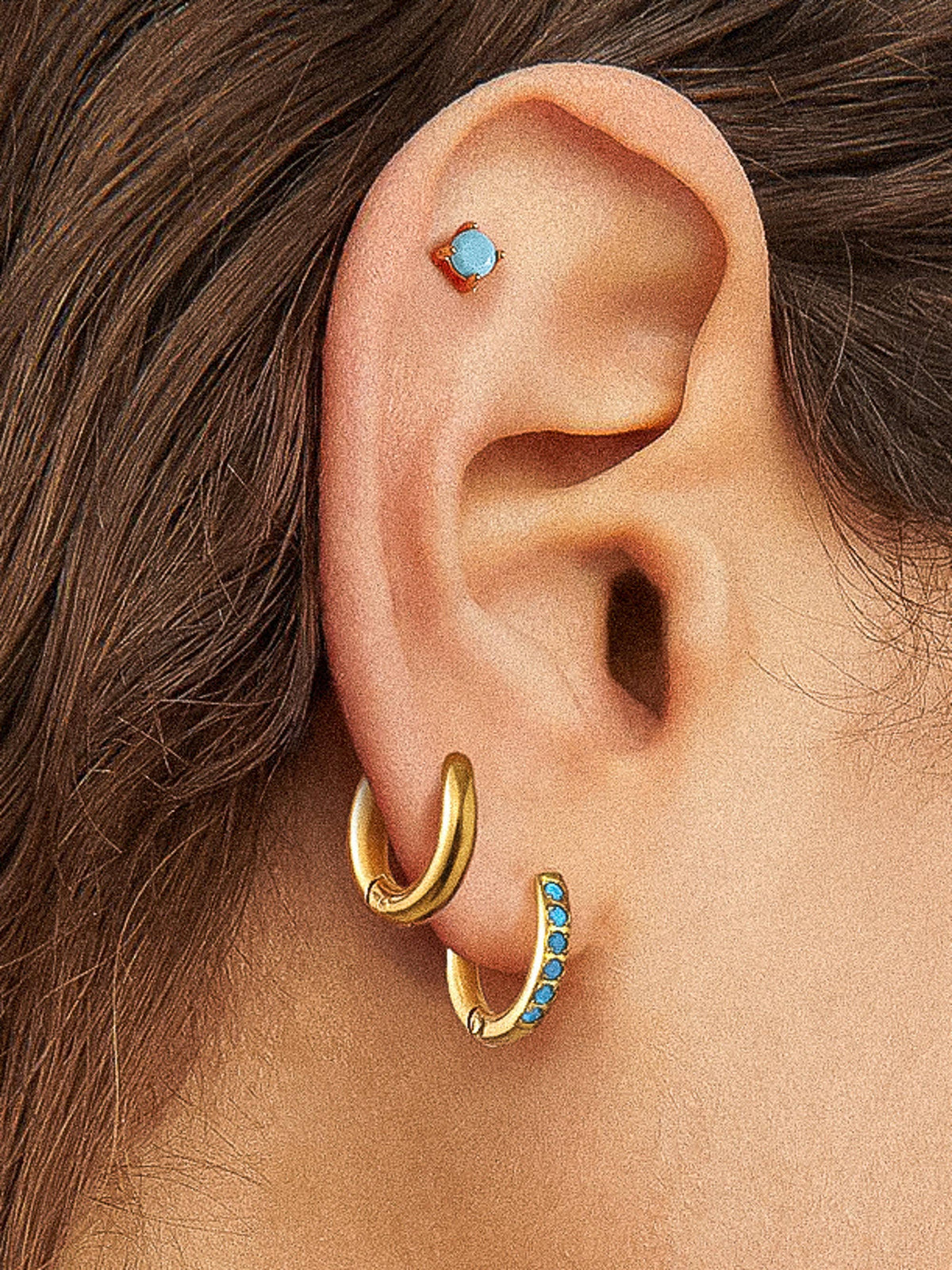 Womens 18K Gold Non-Tarnish Earrings