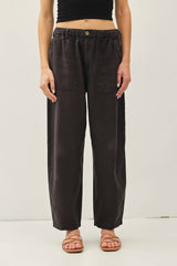 Women's Linen Barrel Pants - Sage