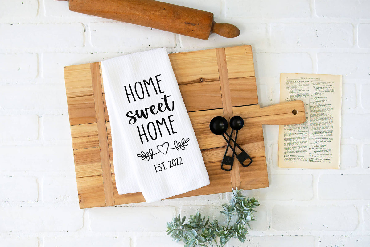 Home Sweet Home Towel, Tea Towel, Simple Kitchen Decor