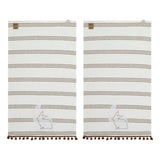 Bunny Hop Silhouette Bunnies w/ Pom Poms Tea Towel Set of 2 16x28