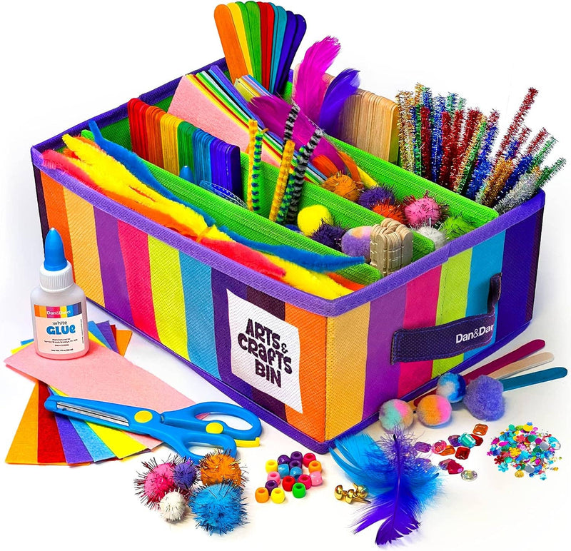 Kids Arts & Crafts Supplies Kit  - with Storage Bin Dan&Darci