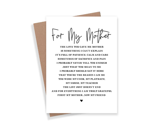 Expression Design Co - For My Mother Card