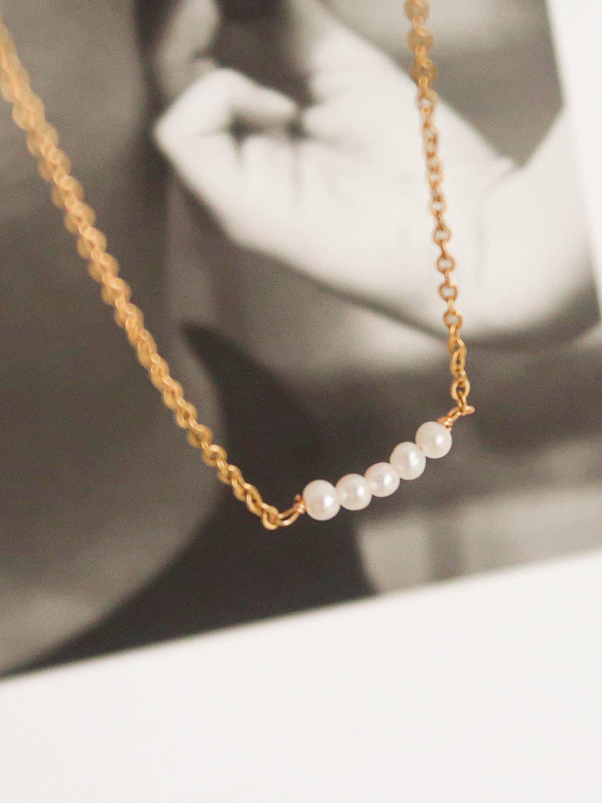 Womens 18K Non-Tarnish Petite Pearl Chokers