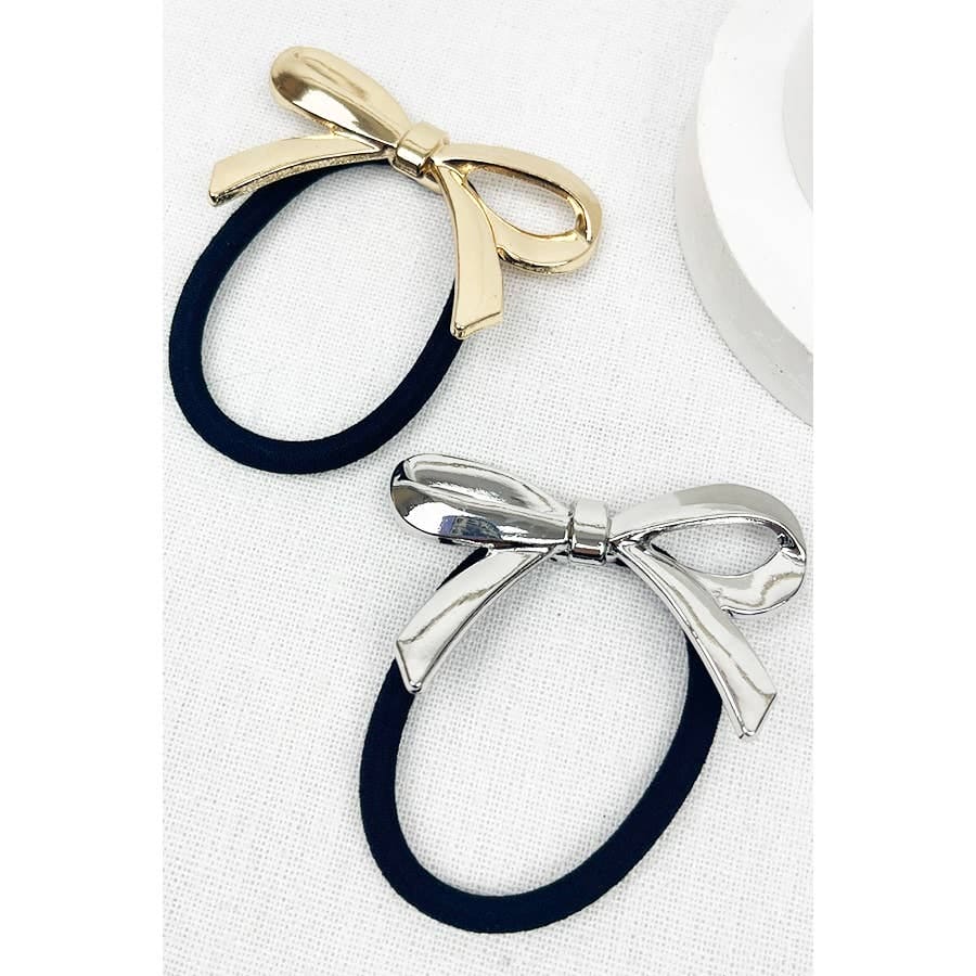 Large  Metal Bow Ponytail Holder Love and Repeat