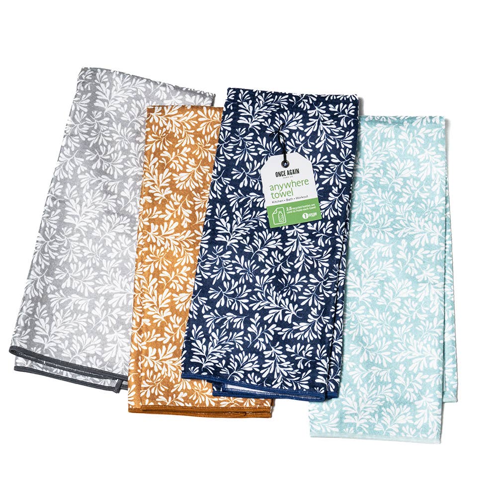 Once Again Home Co. - Anywhere Towel - Herbage in Navy Once Again Home Co.