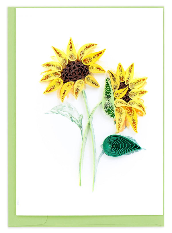 Quilling Card - Quilled Sunflower Bouquet Gift Enclosure Mini Card Quilling Card