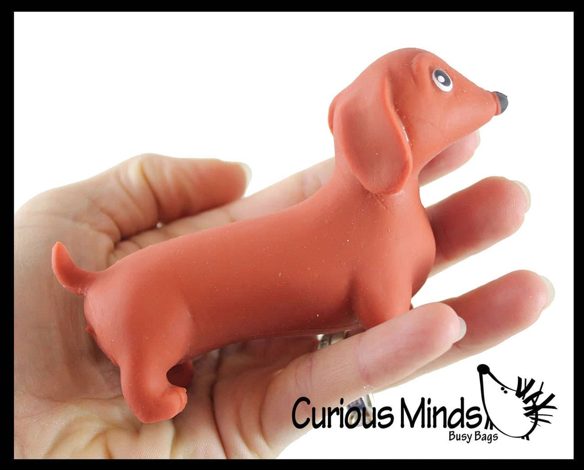 Curious Minds Toys - 1 Stretchy Weiner Dog Crushed Bead Sand Filled - Doggy Lover Curious Minds Toys