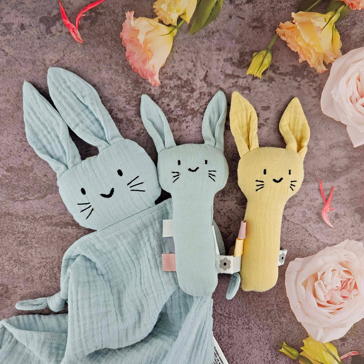 Summerville organic - Organic Soft Rattle Rabbit Ice Blue Summerville organic