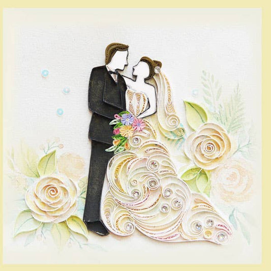 YoderDo Quilling Greeting Cards - Wedding, married couple, quilling card, greeting card, love card LV-45