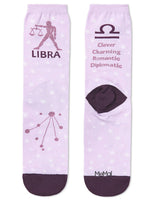 Libra Zodiac Sign Crew Sock: 9-11 / Lavender