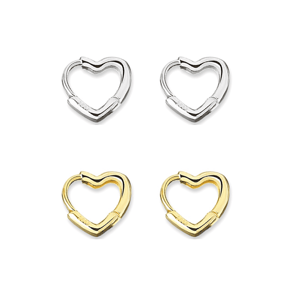 - Small Open Heart Hoops Earrings KIKICHIC