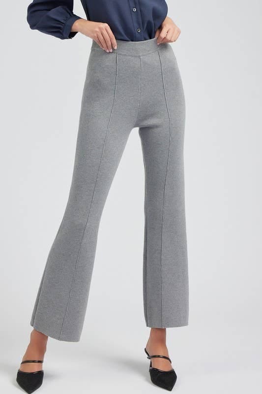 Current Air - High Waist Pintucked Knit Pants Current Air