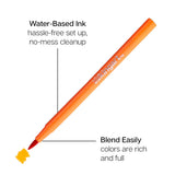 KINGART - Watercolor Brush Tip Markers - 12 Colors