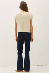 Women's Boxy Knit Sweater with Patch Pocket