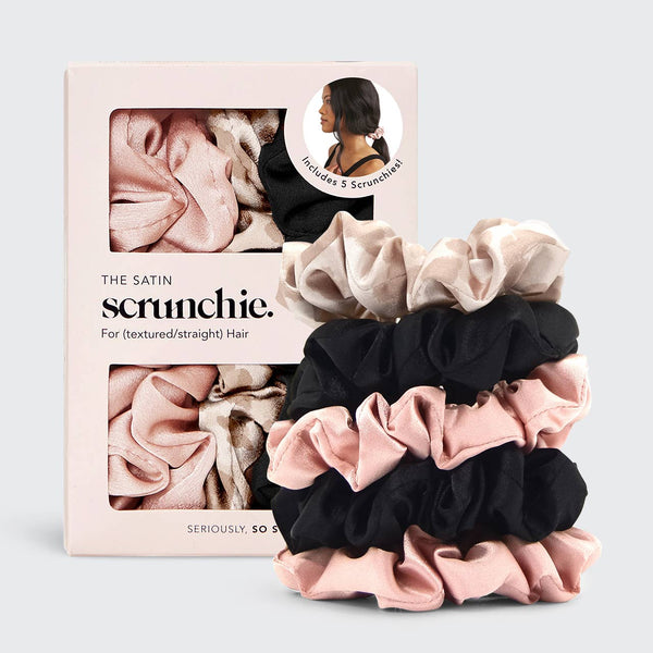 KITSCH - Satin Sleep Scrunchies 5pc - Assorted KITSCH