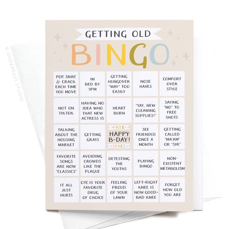 Onderkast Studio - Getting Old Bingo Greeting Card Onderkast Studio