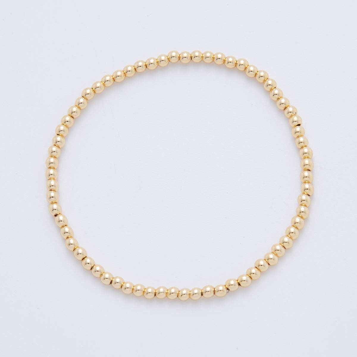 3MM Gold Ball Stretch Bracelet | 16K Gold Filled