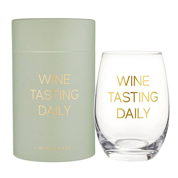 Stemless Wine Glass - Wine Tasting Daily Santa Barbara Design Studio by Creative Brands