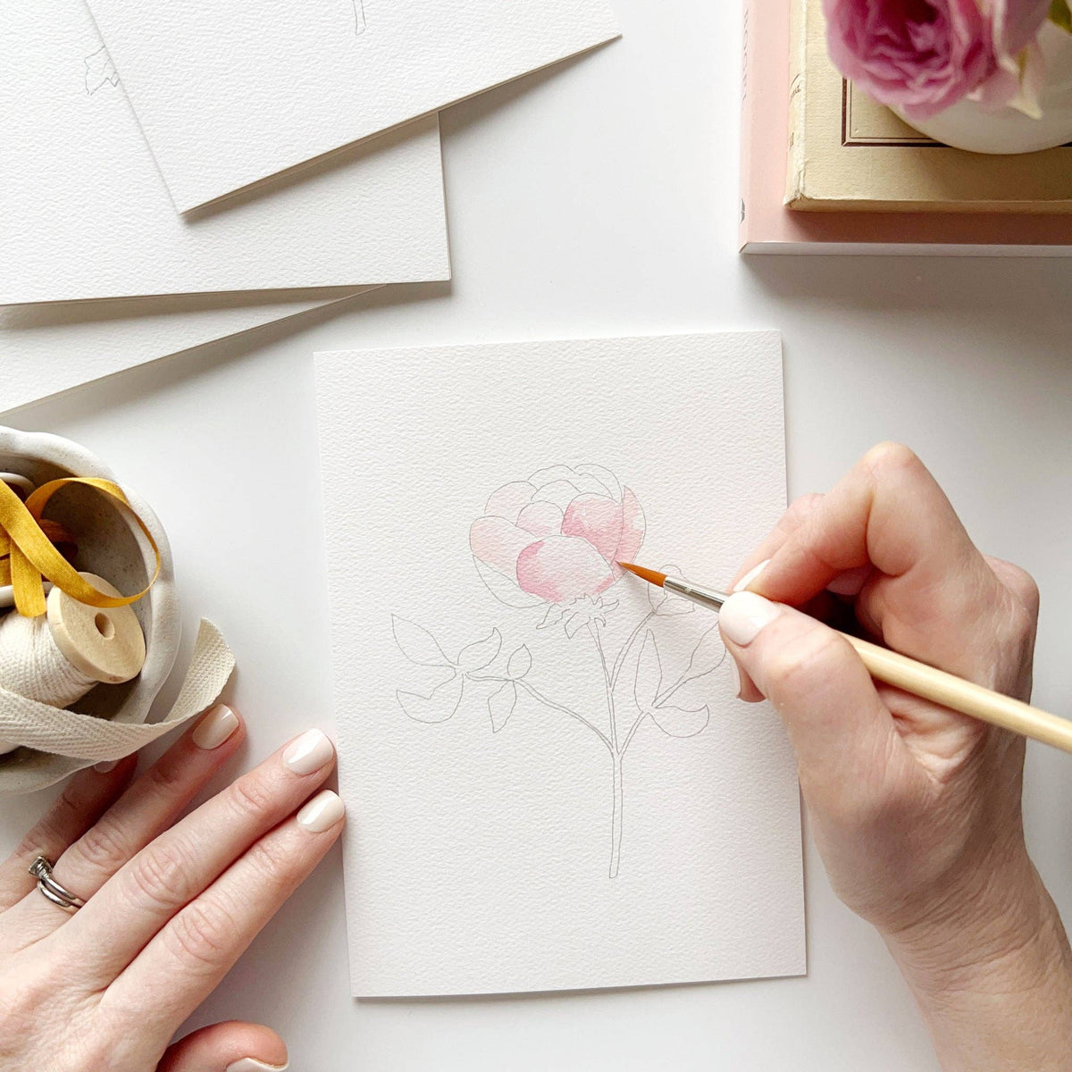 emily lex studio - Garden flowers paintable notecards emily lex studio