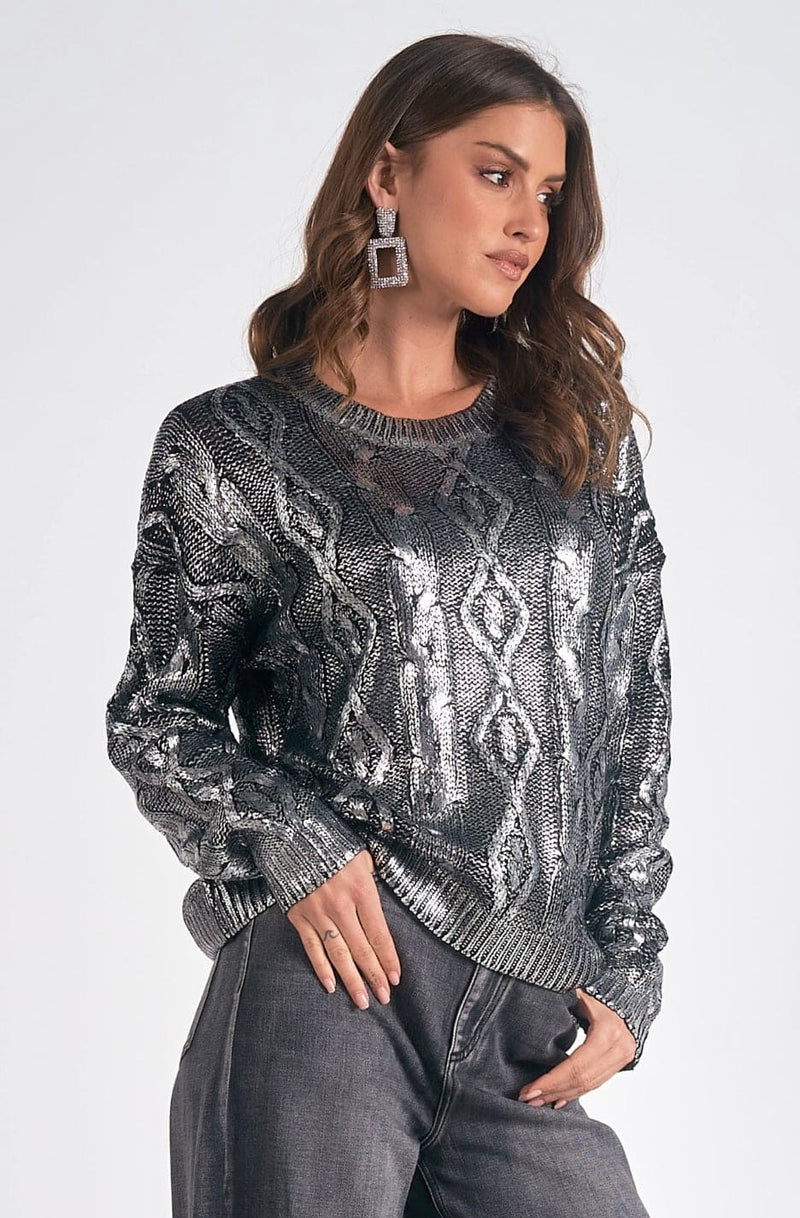 Women’s Metallic Crewneck