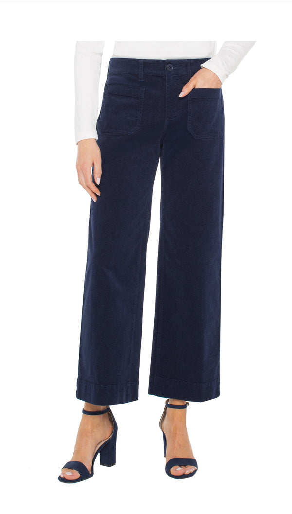 Corduroy Crop Wide Leg w/ Patch Pockets – Arctic Night Liverpool Los Angeles