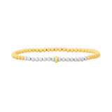 3MM Yellow Gold Filled Bracelet with 3MM Sterling Silver and 14K Gold Rondelle Karen Lazar