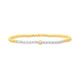 3MM Yellow Gold Filled Bracelet with 3MM Sterling Silver and 14K Gold Rondelle Karen Lazar