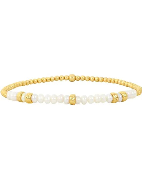 June Pearl and Rondelle Bracelet - 6.5 Karen Lazar