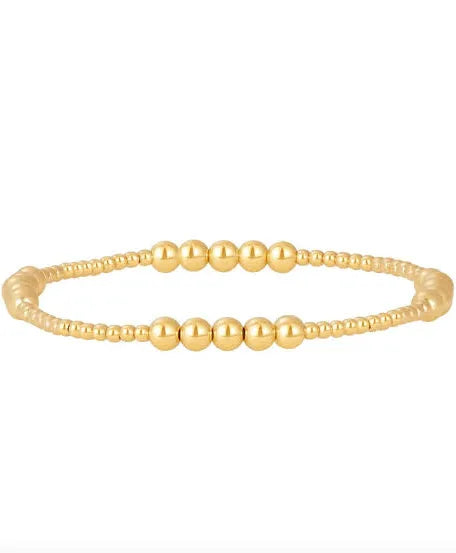 2 & 4MM Pattern Signature Bracelet - 6.5 / Yellow Gold Karen Lazar