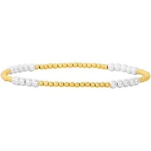 2MM Yellow Gold Filled Bracelet with 3MM Sterling Silver - 6.5 Karen Lazar