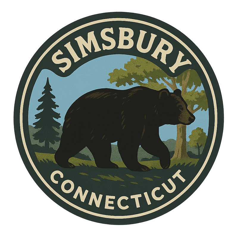 Simsbury Connecticut Bear Sticker Skylark Printing
